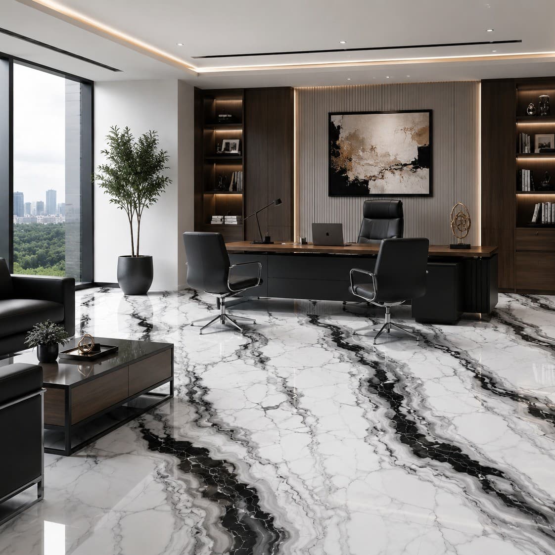 Onyx Noir Marble Vitrified Tile 600×1200 alternate view