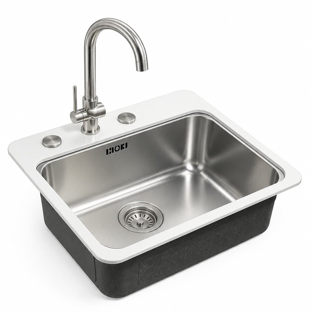 Premium Stainless Steel Kitchen Sink with Faucet alternate view